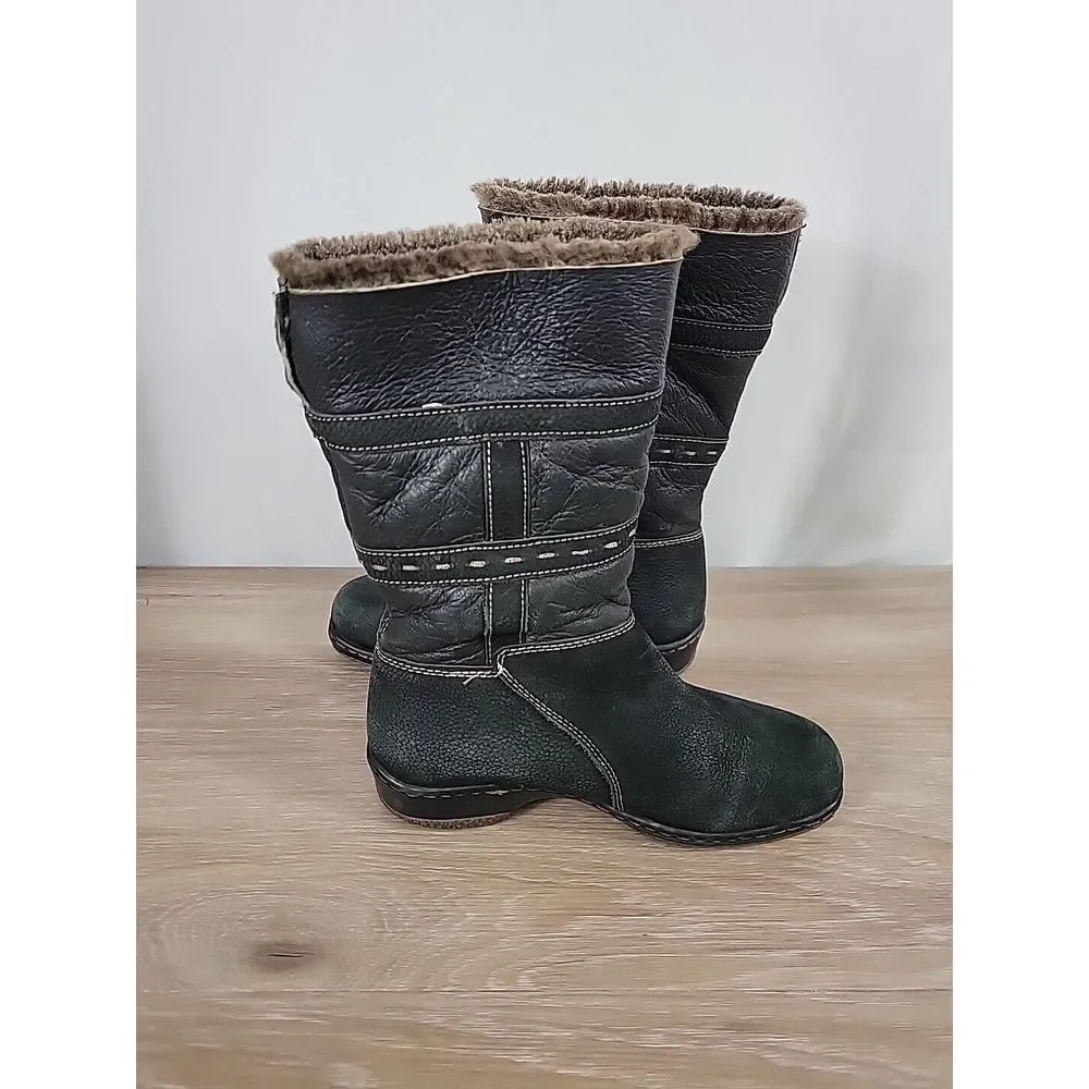 Blondo Black Suede Shearling Mouton Fur Waterproof‎ Boots US 7M #1232-41